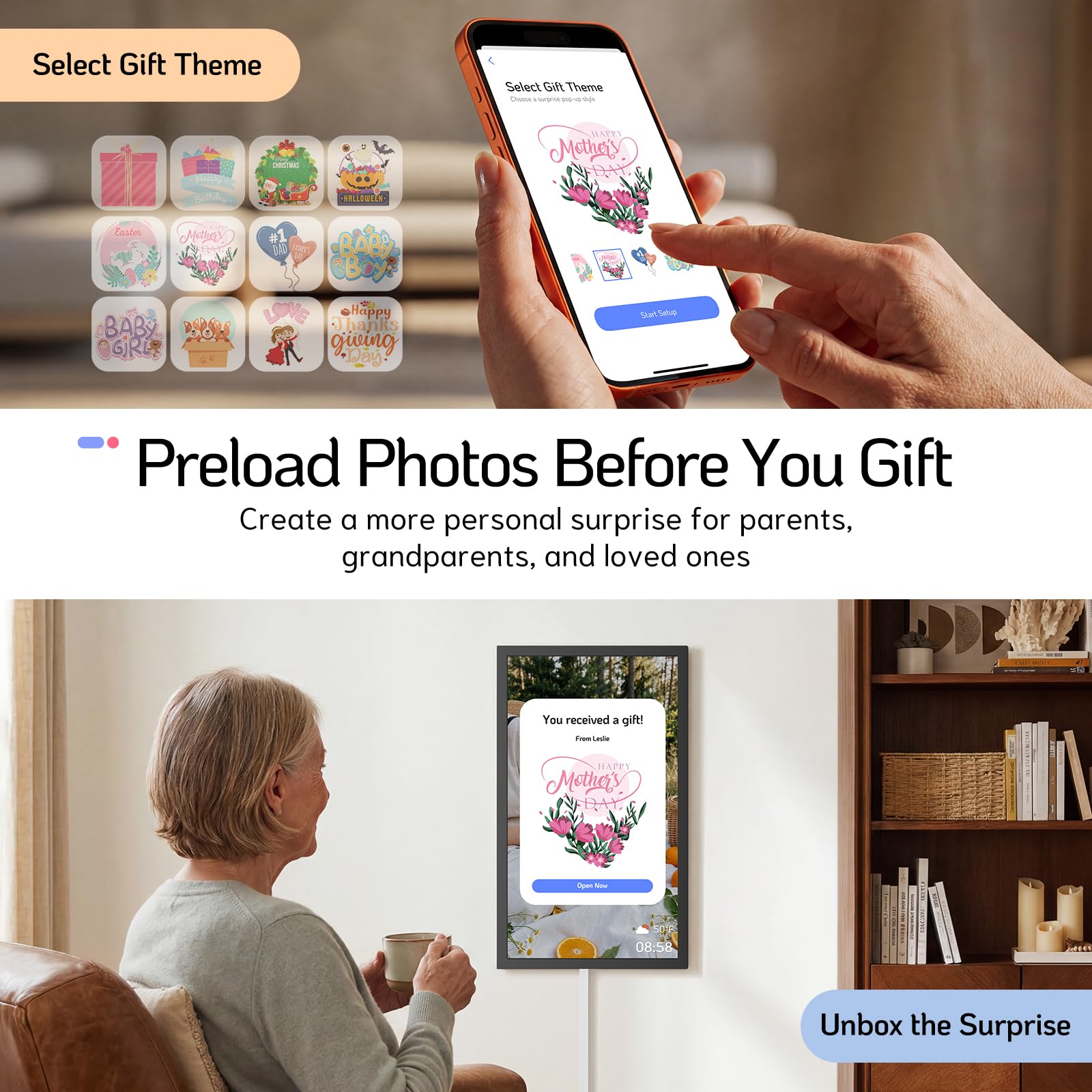 【お得品】【新品】高解像度デジタルフォトフレーム NexFoto Amazon | NexFoto 24インチ タッチスクリーンデジタル写真フレーム L